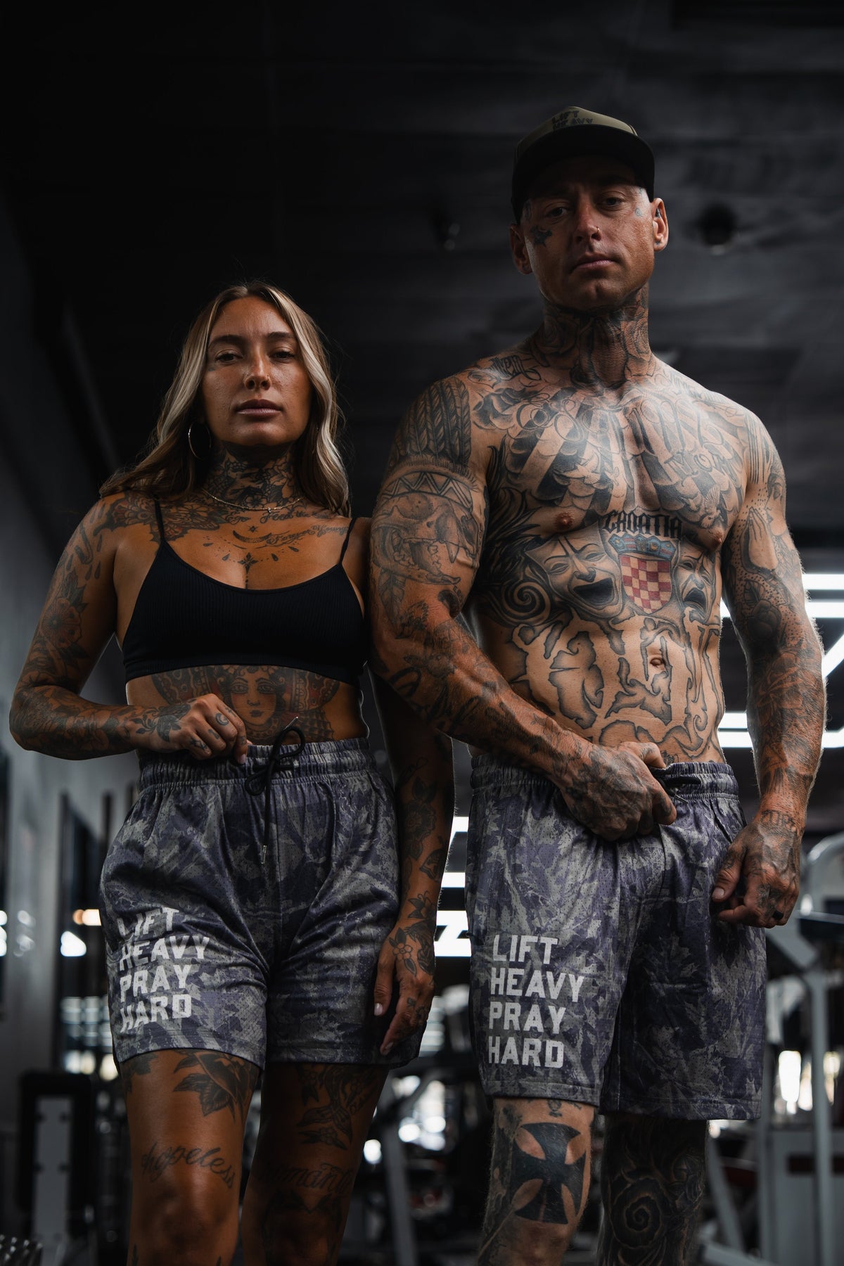 Men's Mesh Lifestyle Shorts | 5.5"- Lift Heavy Pray Hard Deadwood by Tango Charlie Apparel
