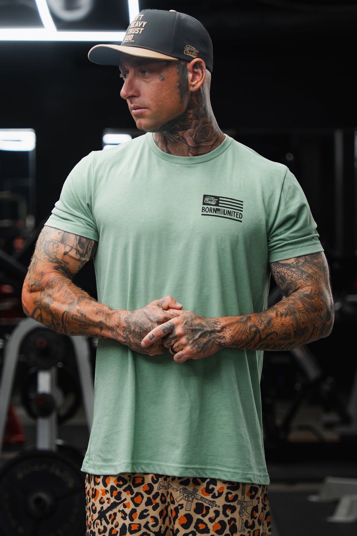 Loaded Leopard LHSG - Seafoam Green Tee by Tango Charlie Apparel