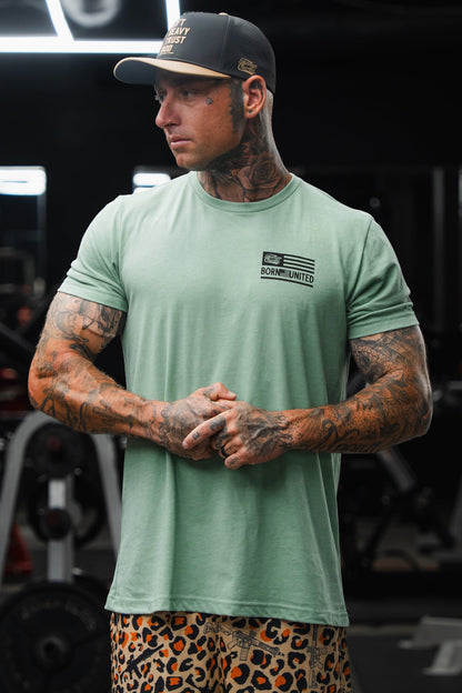 Loaded Leopard LHSG - Seafoam Green Tee by Tango Charlie Apparel