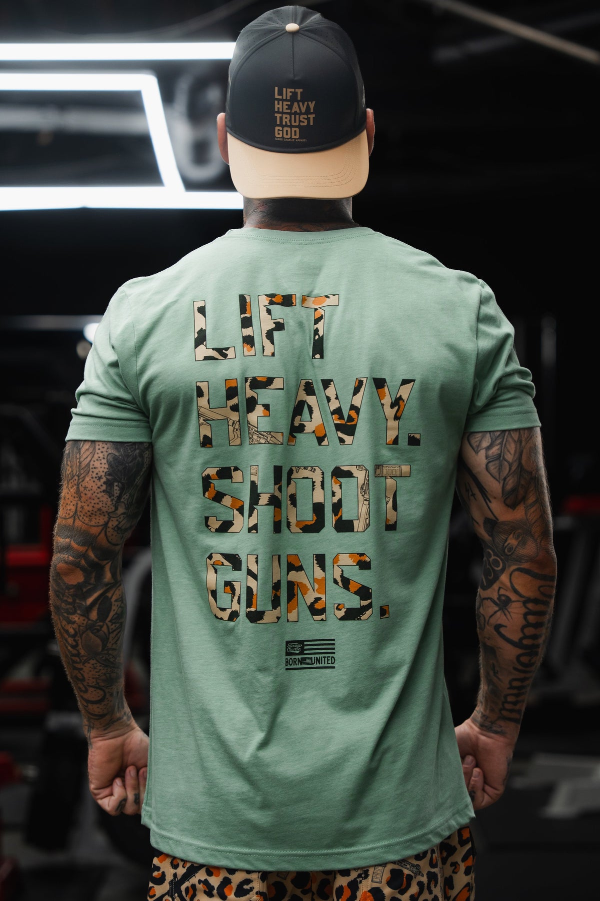 Loaded Leopard LHSG - Seafoam Green Tee by Tango Charlie Apparel