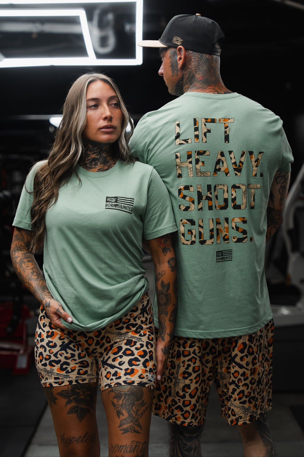 Loaded Leopard LHSG - Seafoam Green Tee by Tango Charlie Apparel