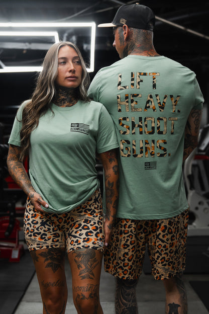 Loaded Leopard LHSG - Seafoam Green Tee by Tango Charlie Apparel