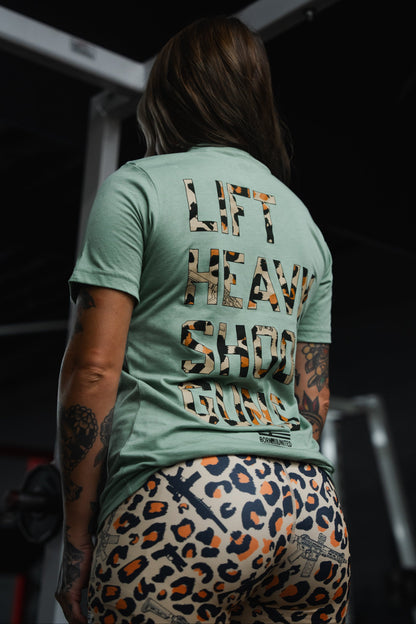Loaded Leopard LHSG - Seafoam Green Tee by Tango Charlie Apparel