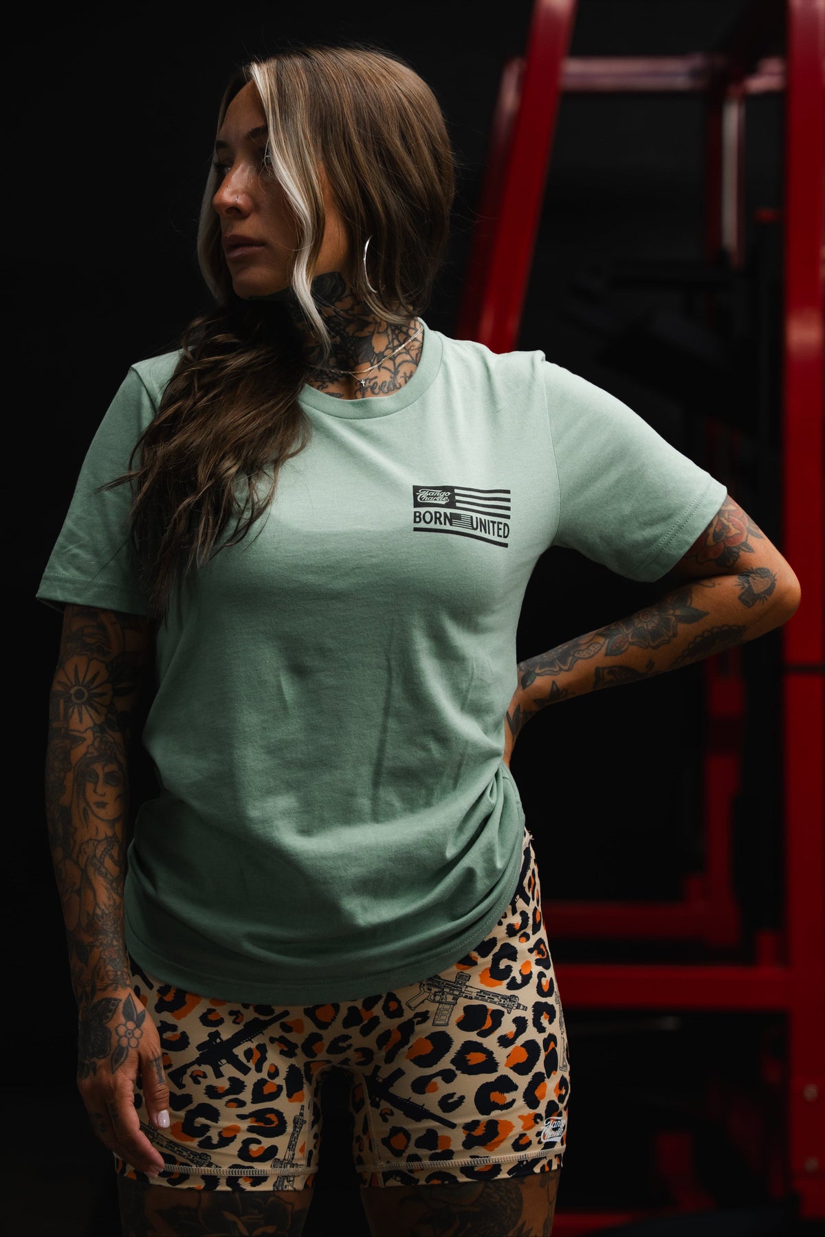 Loaded Leopard LHSG - Seafoam Green Tee by Tango Charlie Apparel
