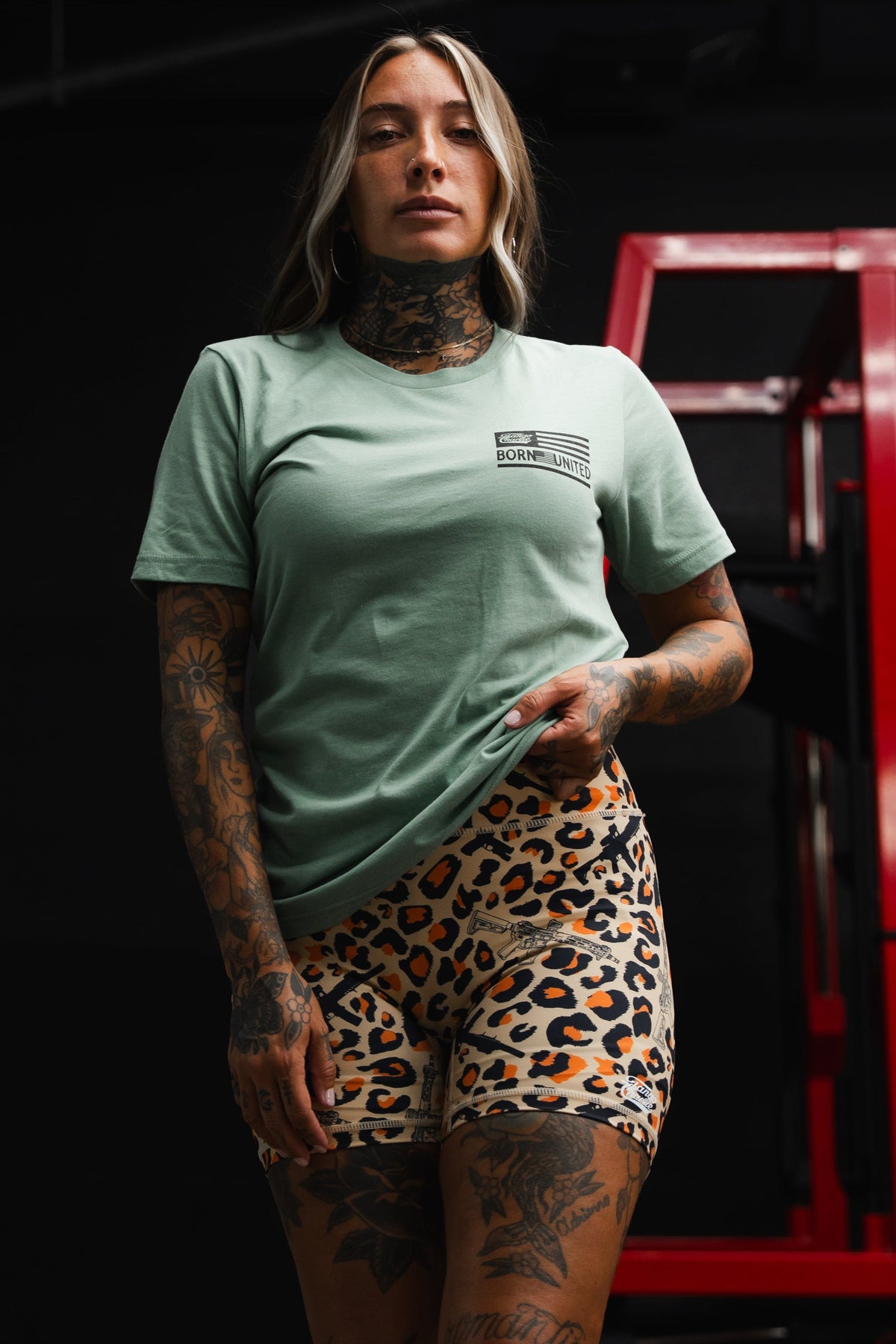 Loaded Leopard LHSG - Seafoam Green Tee by Tango Charlie Apparel