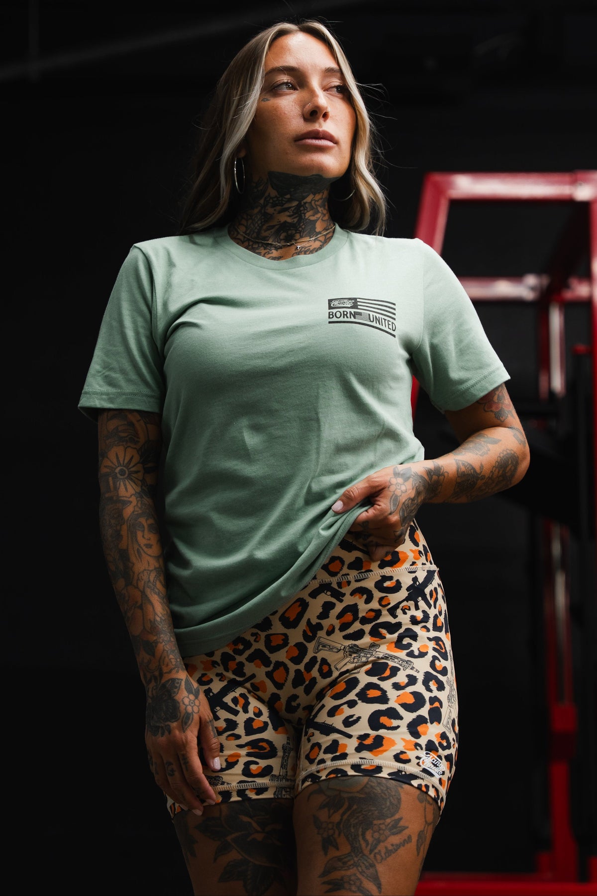 Loaded Leopard LHSG - Seafoam Green Tee by Tango Charlie Apparel