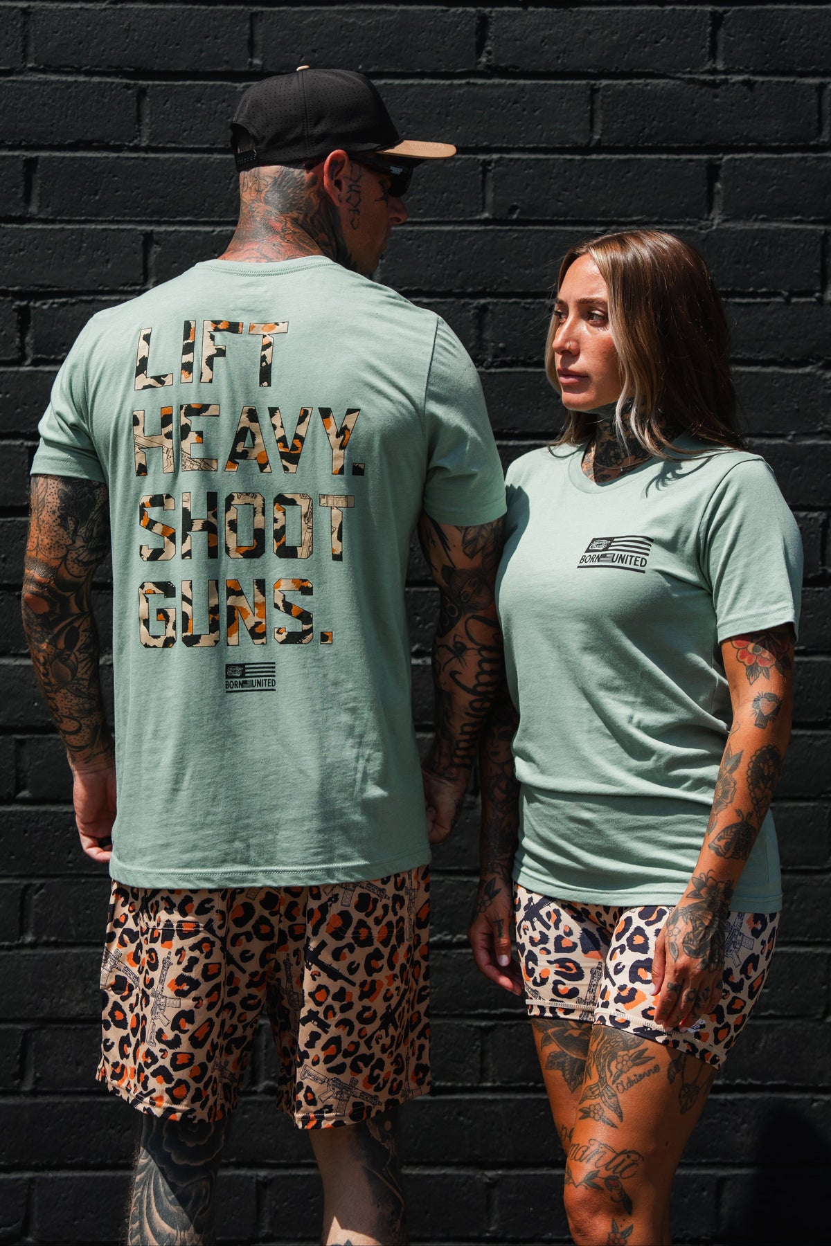 Loaded Leopard LHSG - Seafoam Green Tee by Tango Charlie Apparel