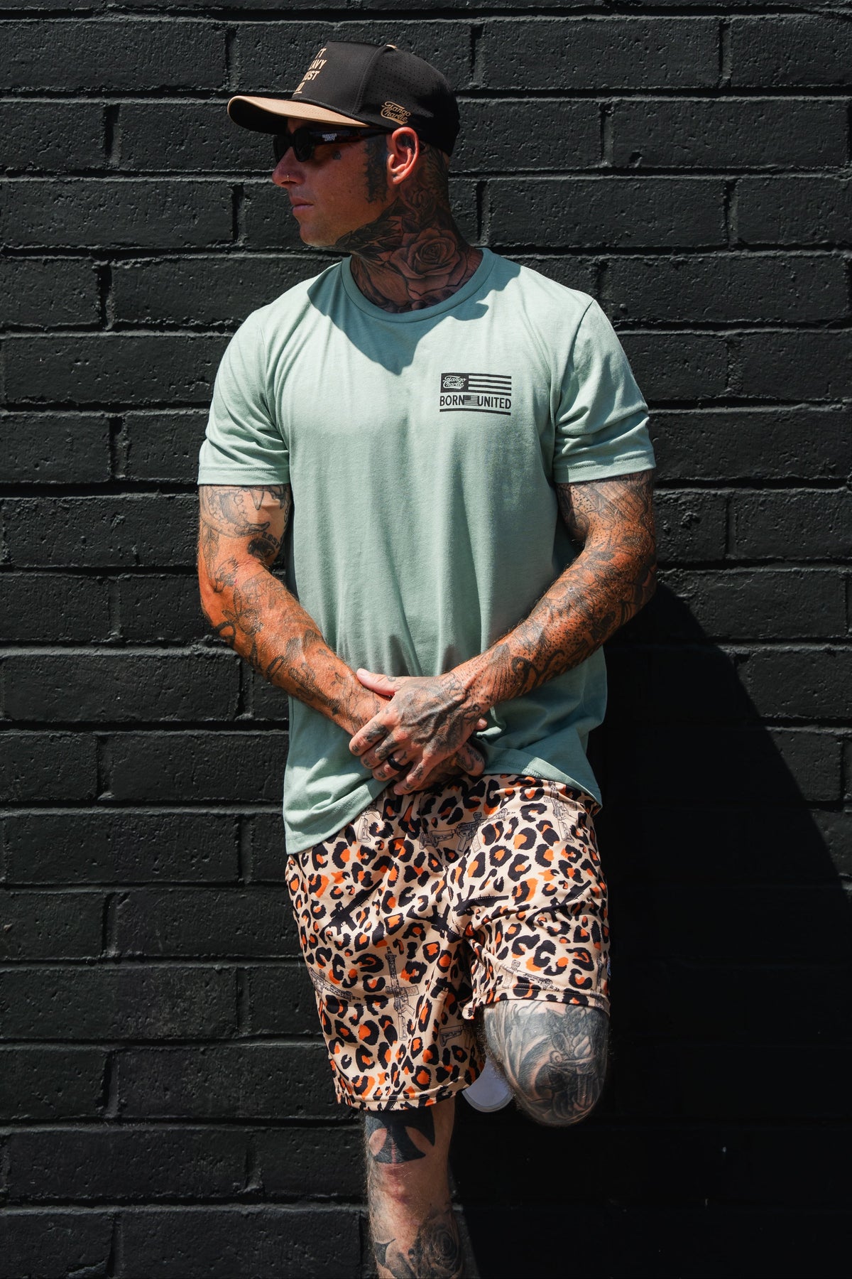 Loaded Leopard LHSG - Seafoam Green Tee by Tango Charlie Apparel