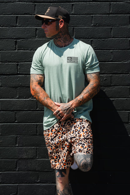 Loaded Leopard LHSG - Seafoam Green Tee by Tango Charlie Apparel