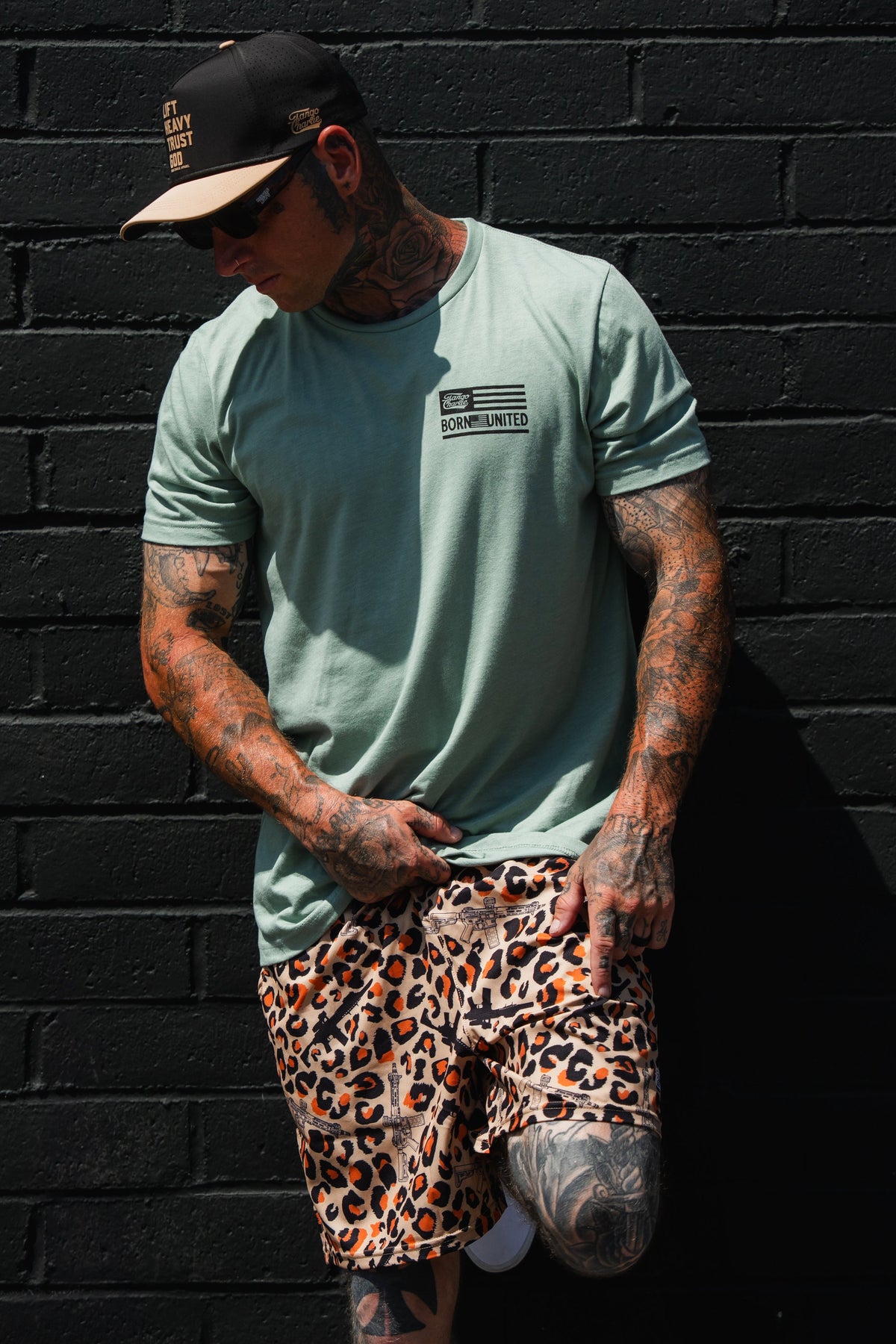Loaded Leopard LHSG - Seafoam Green Tee by Tango Charlie Apparel