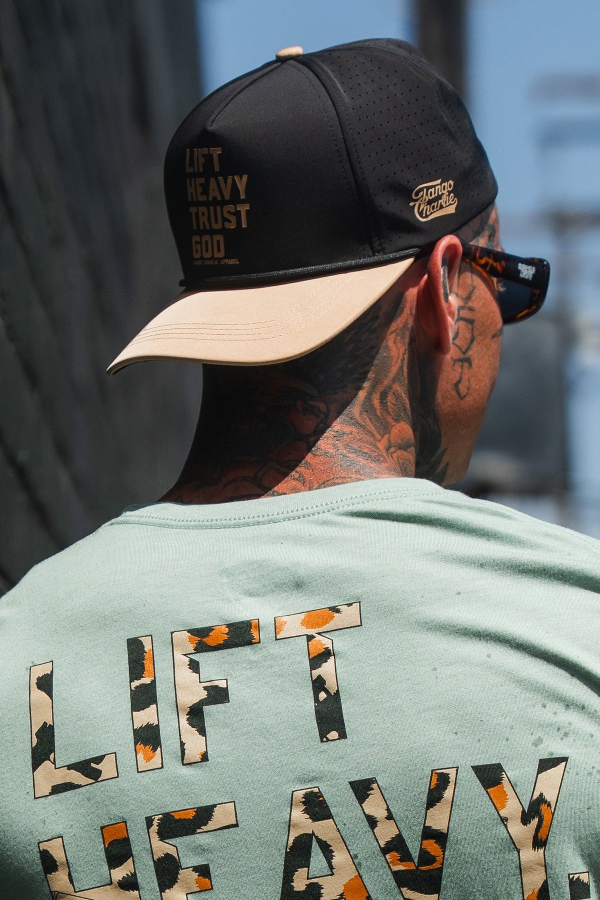 Lift Heavy. Trust God. Hydro - Black Snapback Hat by Tango Charlie Apparel