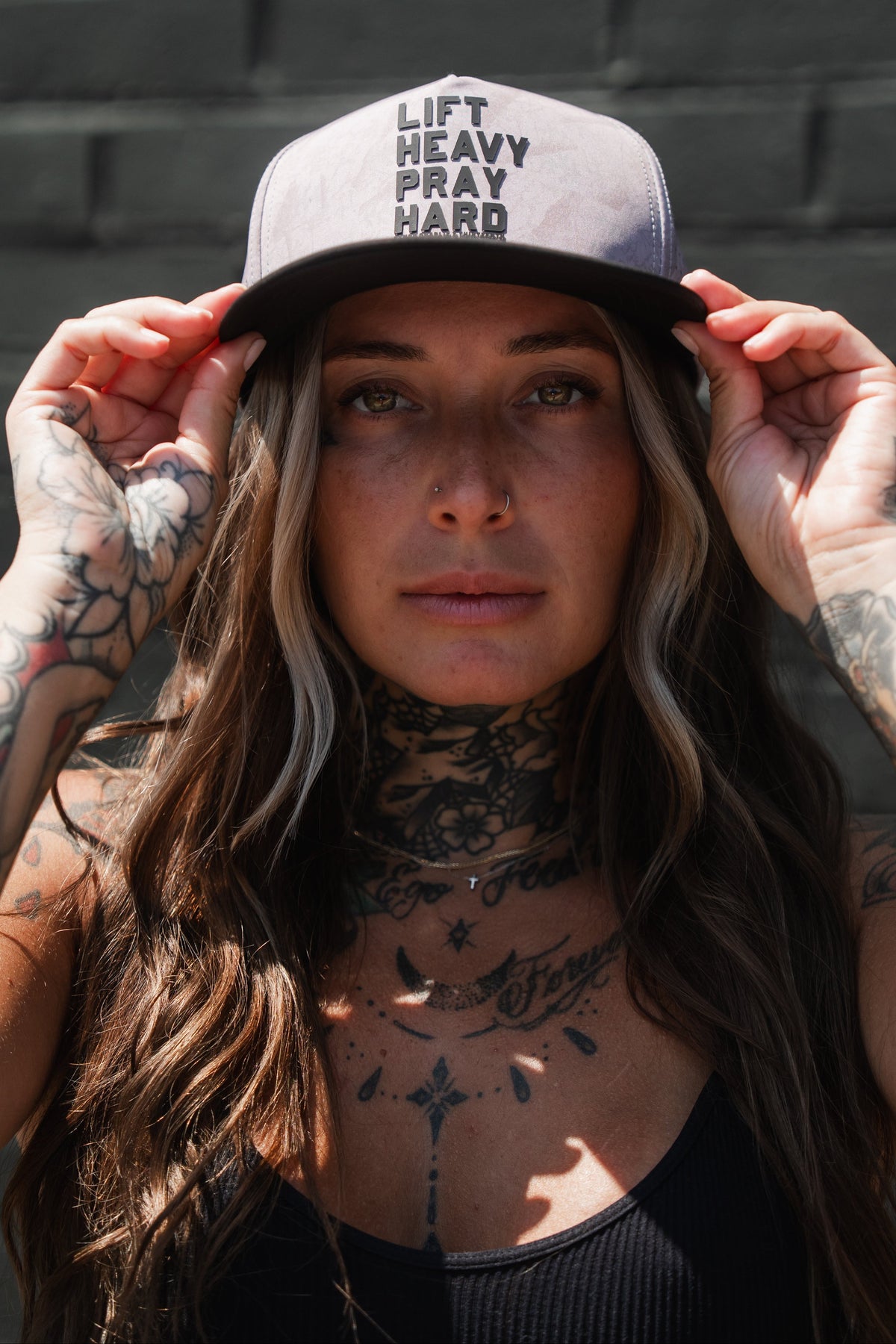 Lift Heavy. Pray Hard. Deadwood Camo Hydro - Snapback Hat by Tango Charlie Apparel