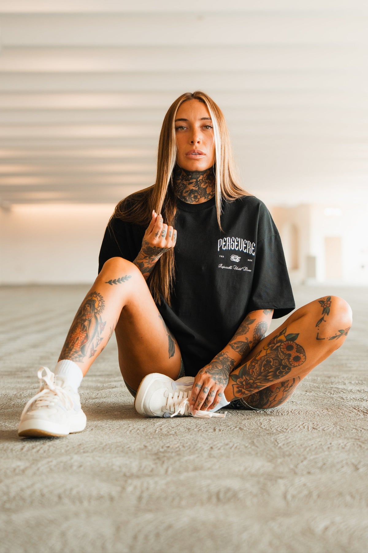 Persevere - Premium Oversized Tee by Tango Charlie Apparel