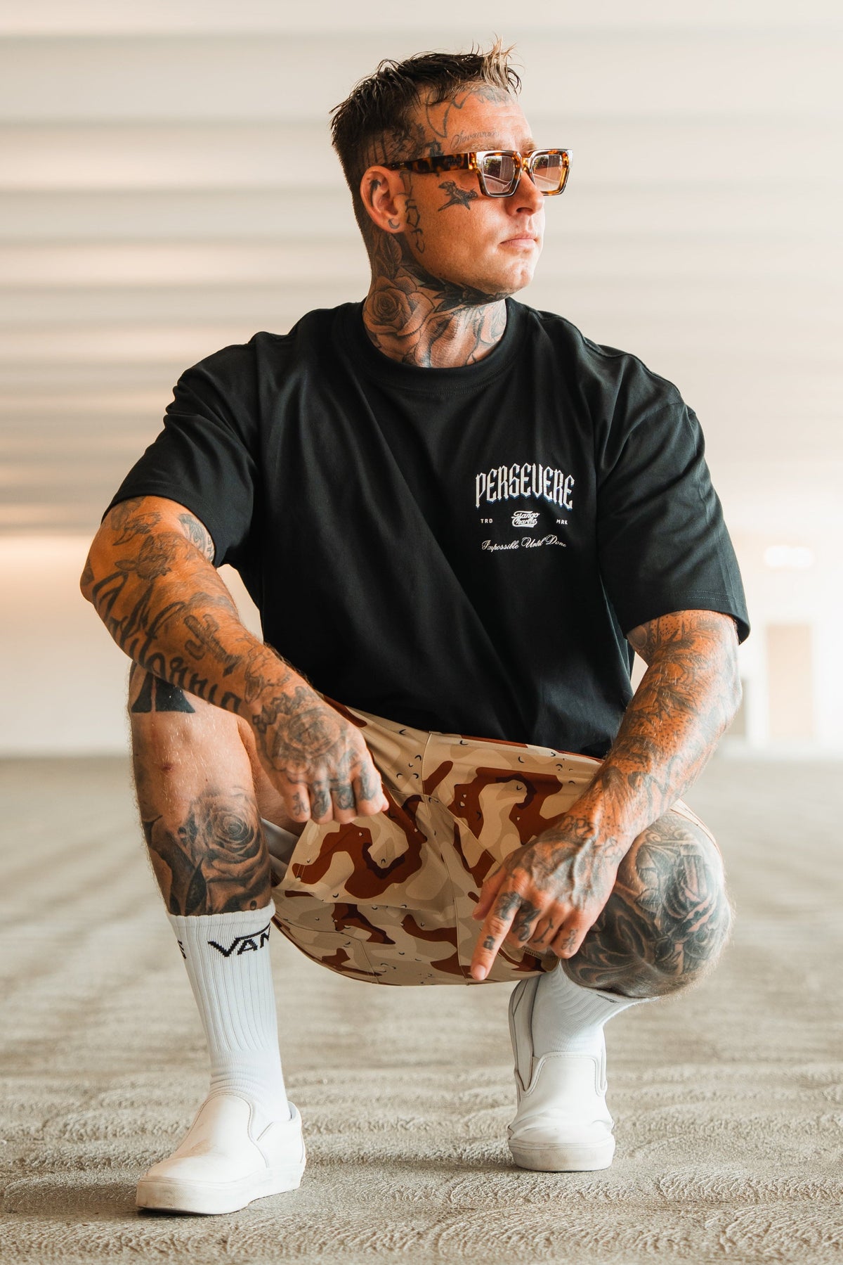 Persevere - Premium Oversized Tee by Tango Charlie Apparel