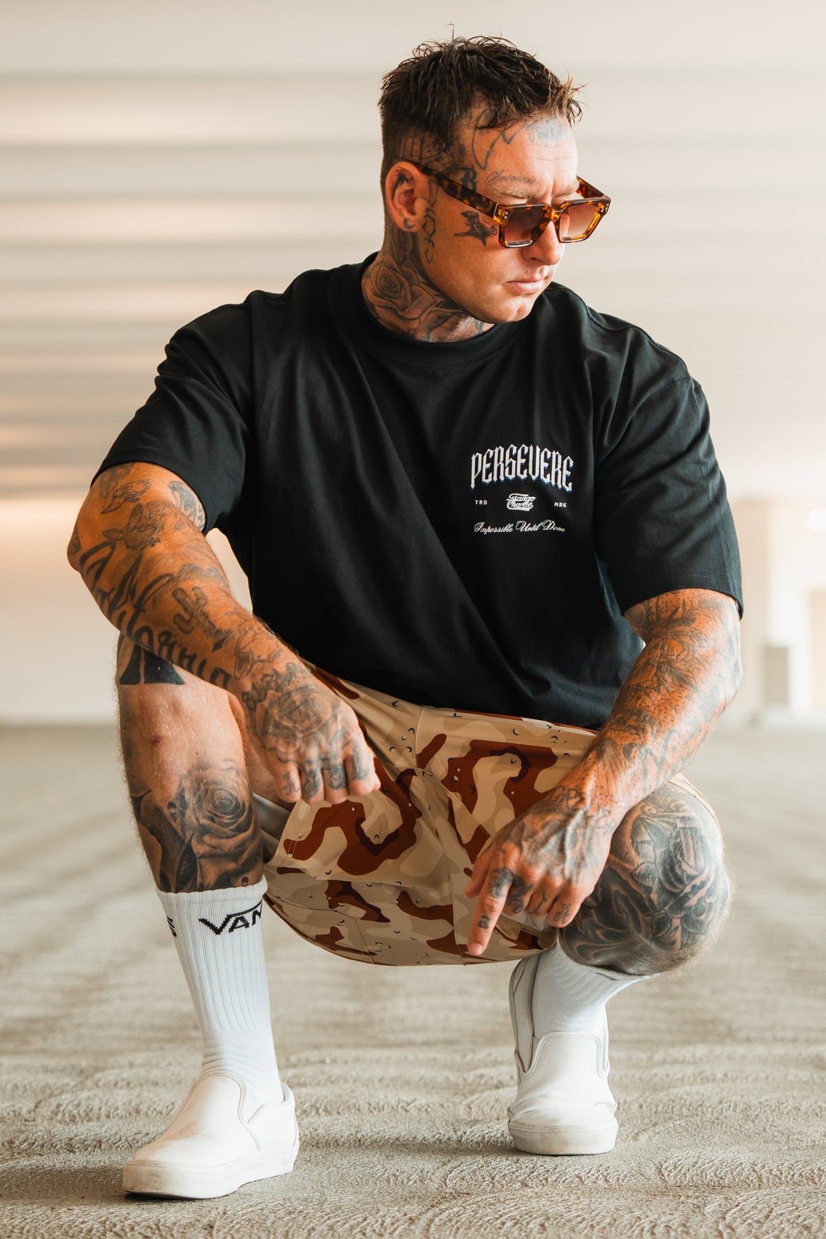 Persevere - Premium Oversized Tee by Tango Charlie Apparel