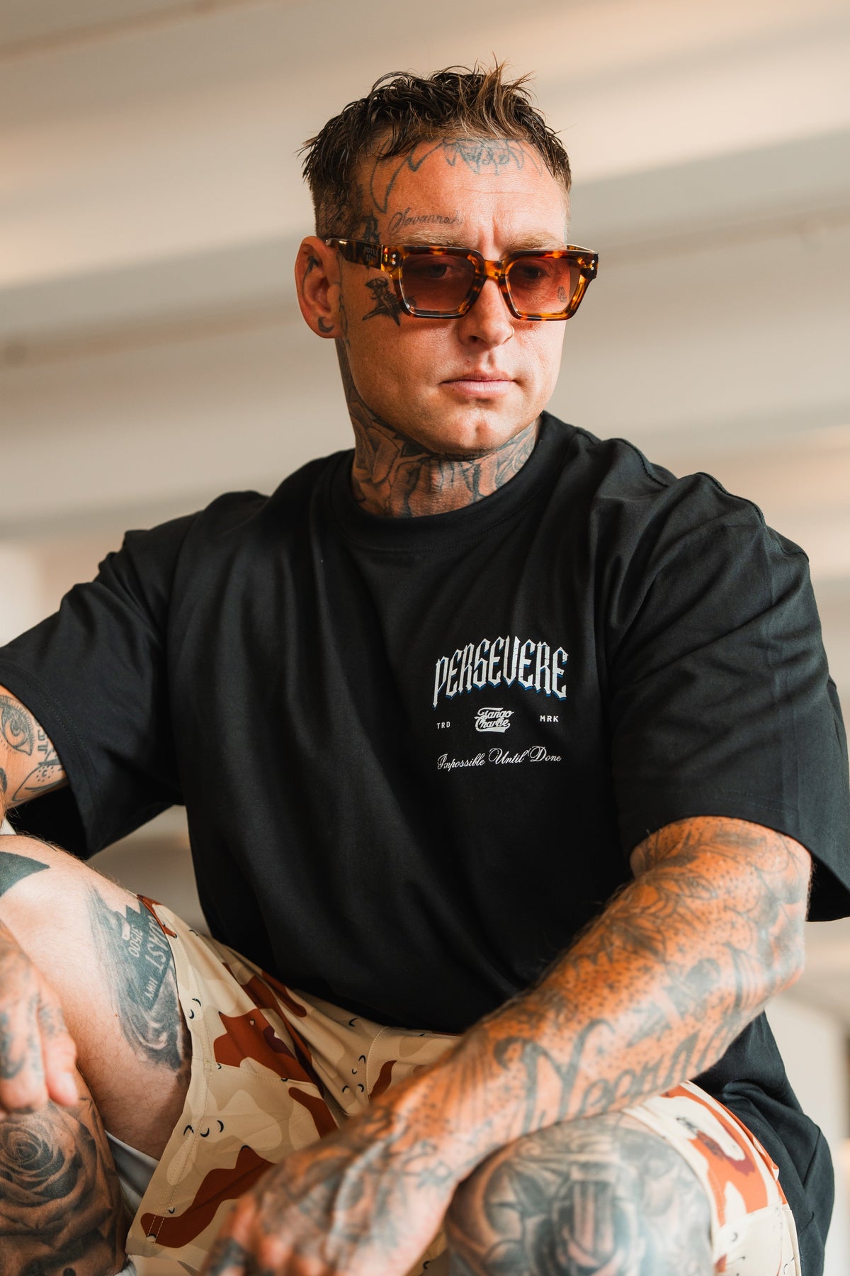 Persevere - Premium Oversized Tee by Tango Charlie Apparel