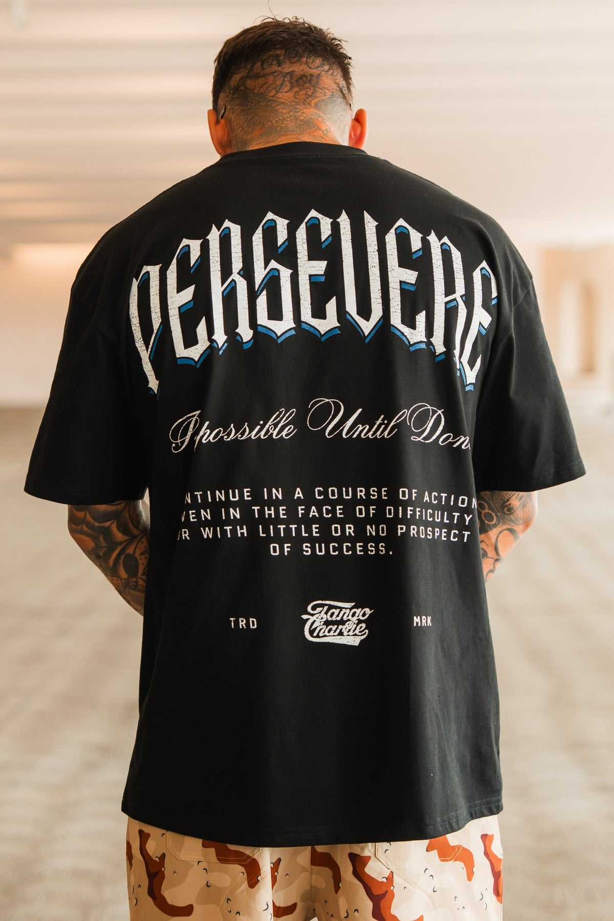 Persevere - Premium Oversized Tee by Tango Charlie Apparel