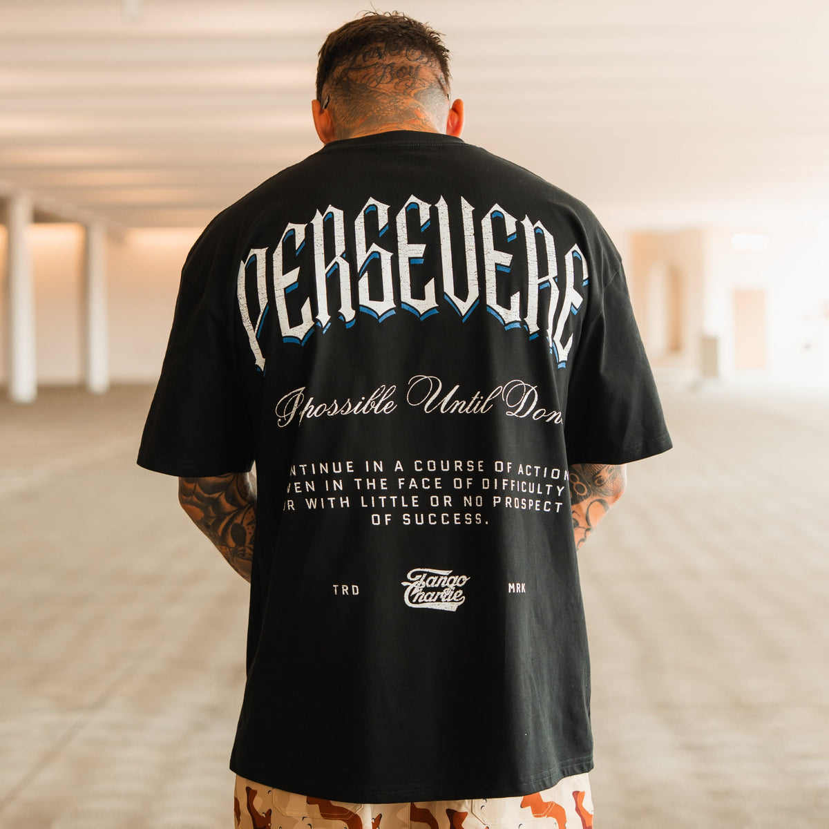 Persevere - Premium Oversized Tee by Tango Charlie Apparel