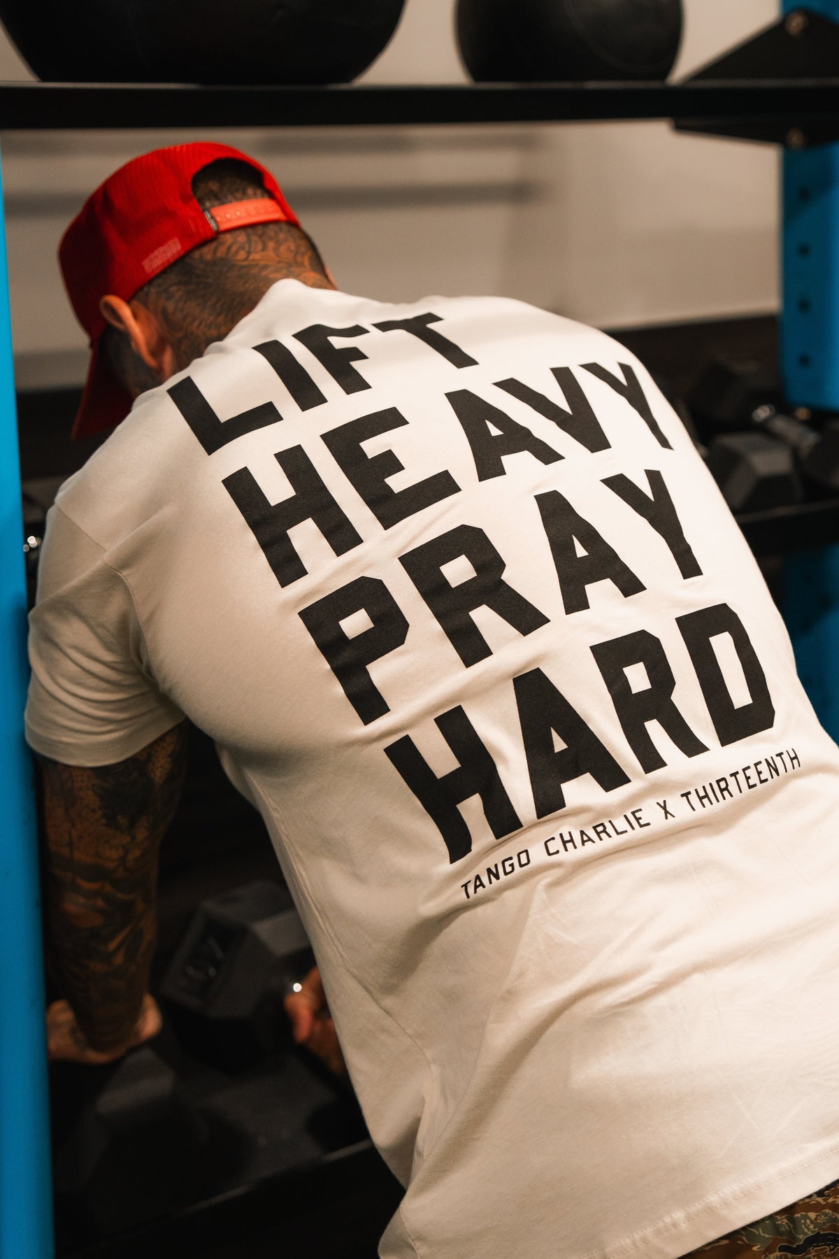 Lift Heavy. Pray Hard. - Tee by Tango Charlie Apparel
