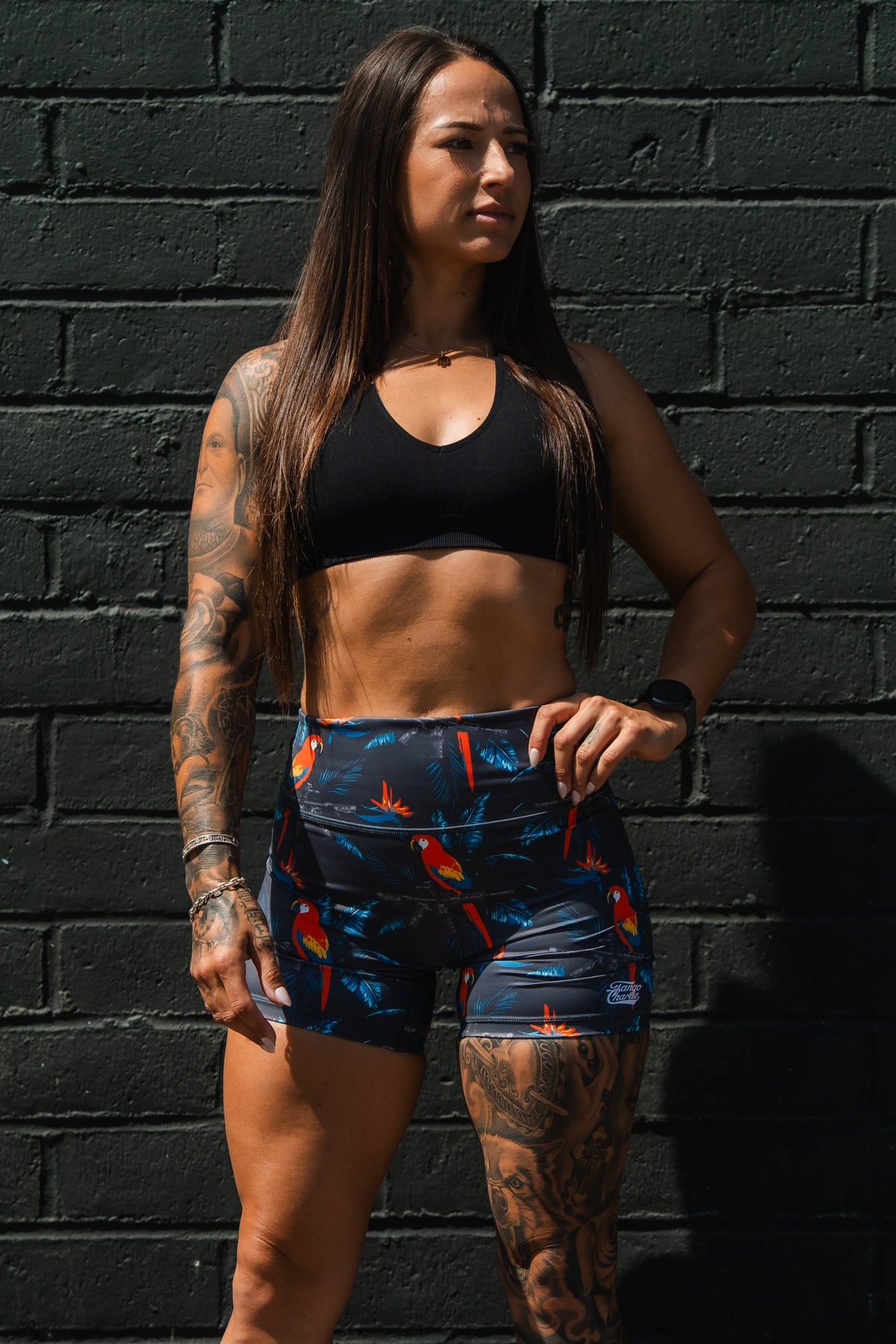 Women's High-Waisted Seamless Front Compression Training Shorts | Polly's Packing by Tango Charlie Apparel