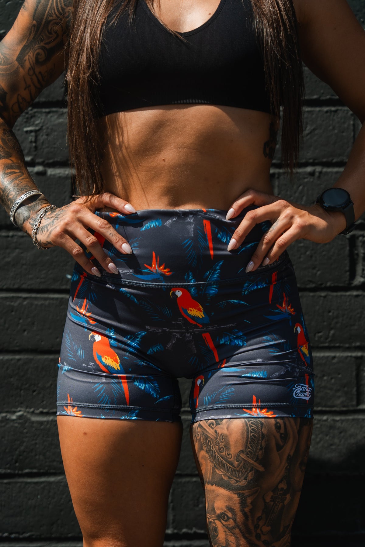 Women's High-Waisted Seamless Front Compression Training Shorts | Polly's Packing by Tango Charlie Apparel