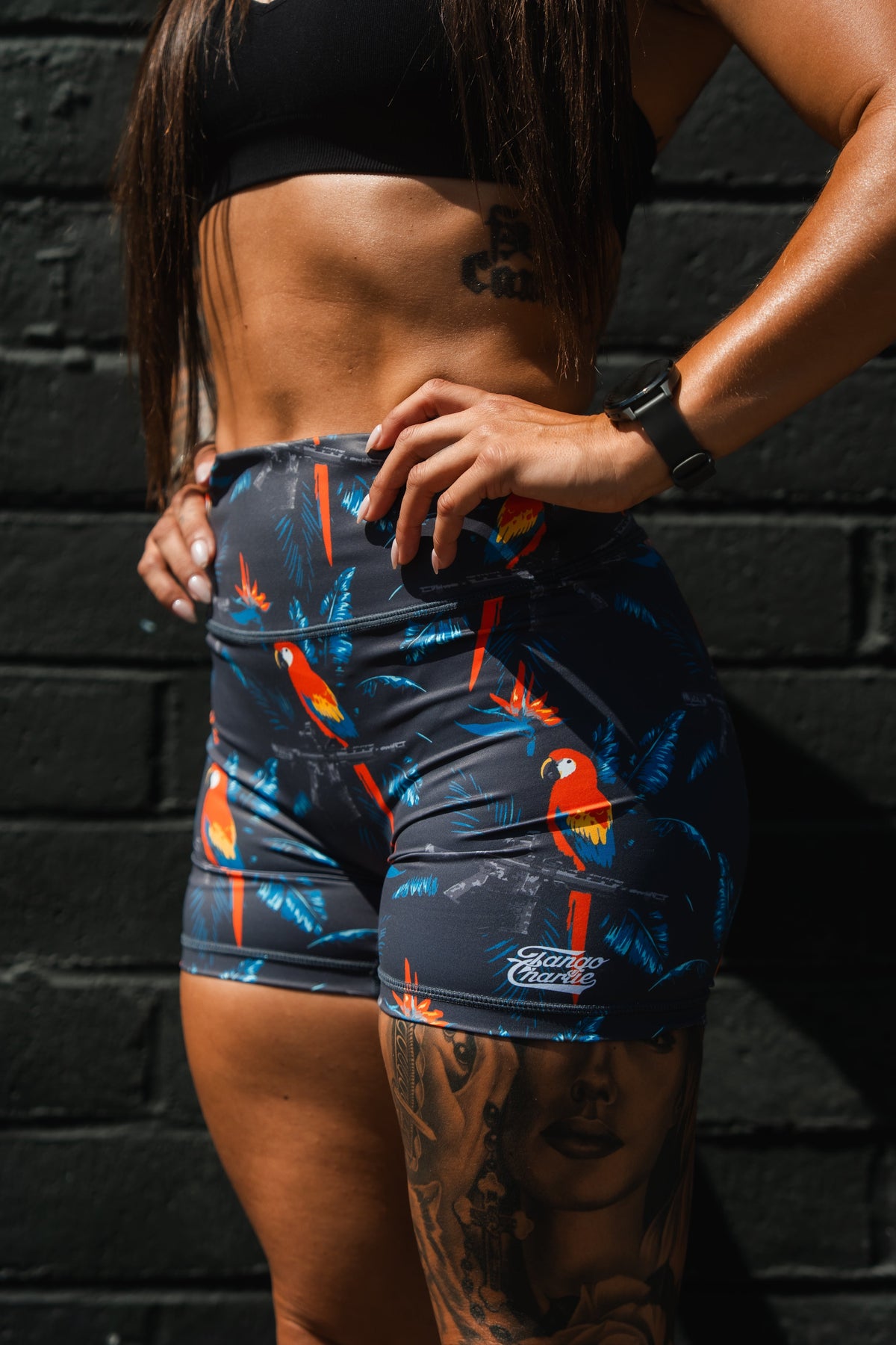Women's High-Waisted Seamless Front Compression Training Shorts | Polly's Packing by Tango Charlie Apparel