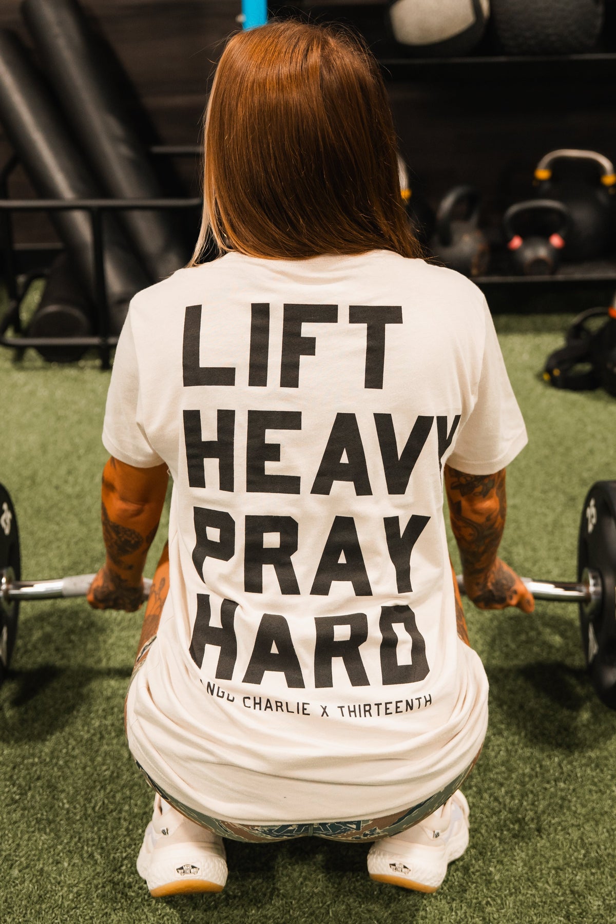 Lift Heavy. Pray Hard. - Tee by Tango Charlie Apparel