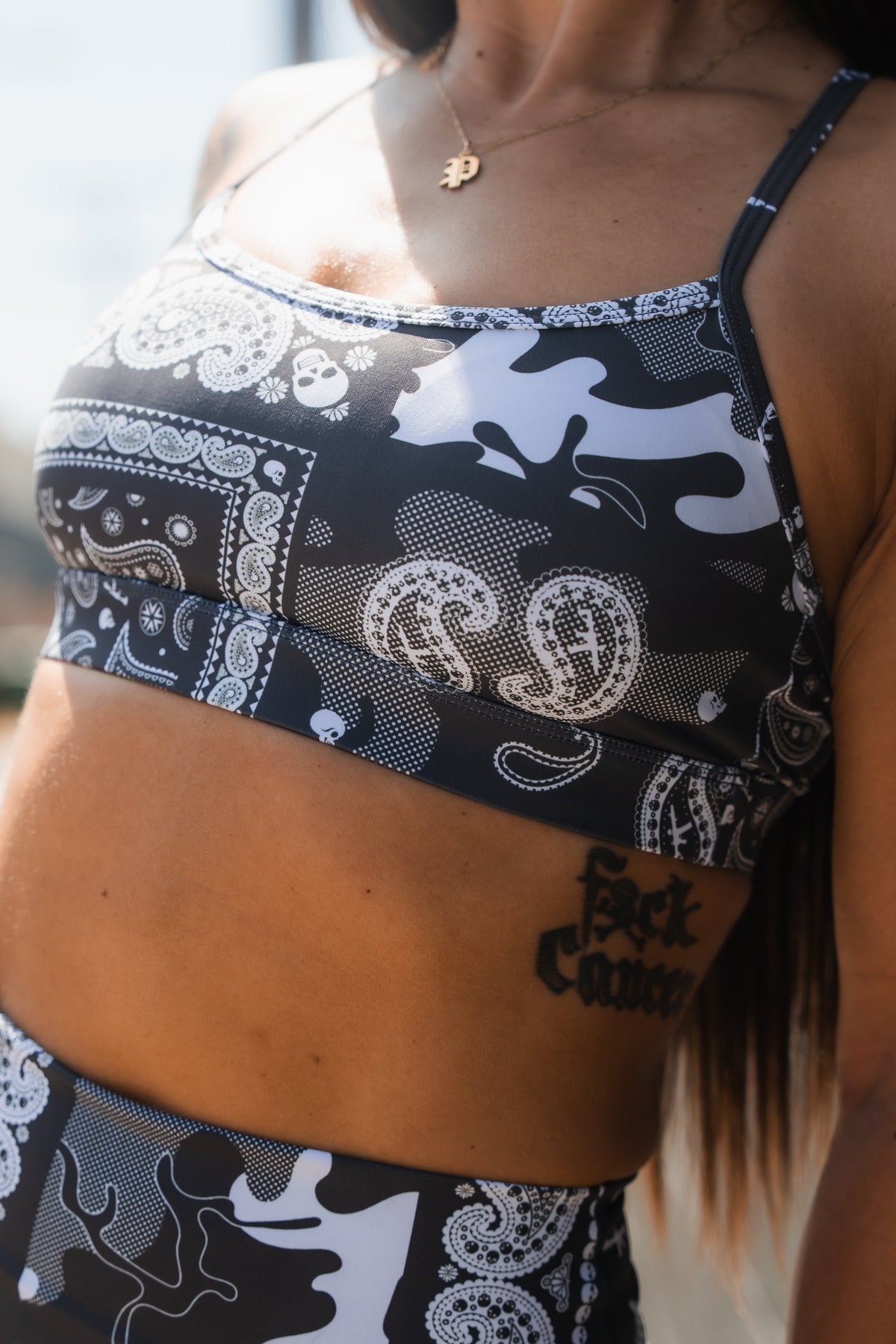 Y-Back Sports Bra | Pew Pew Paisley by Tango Charlie Apparel