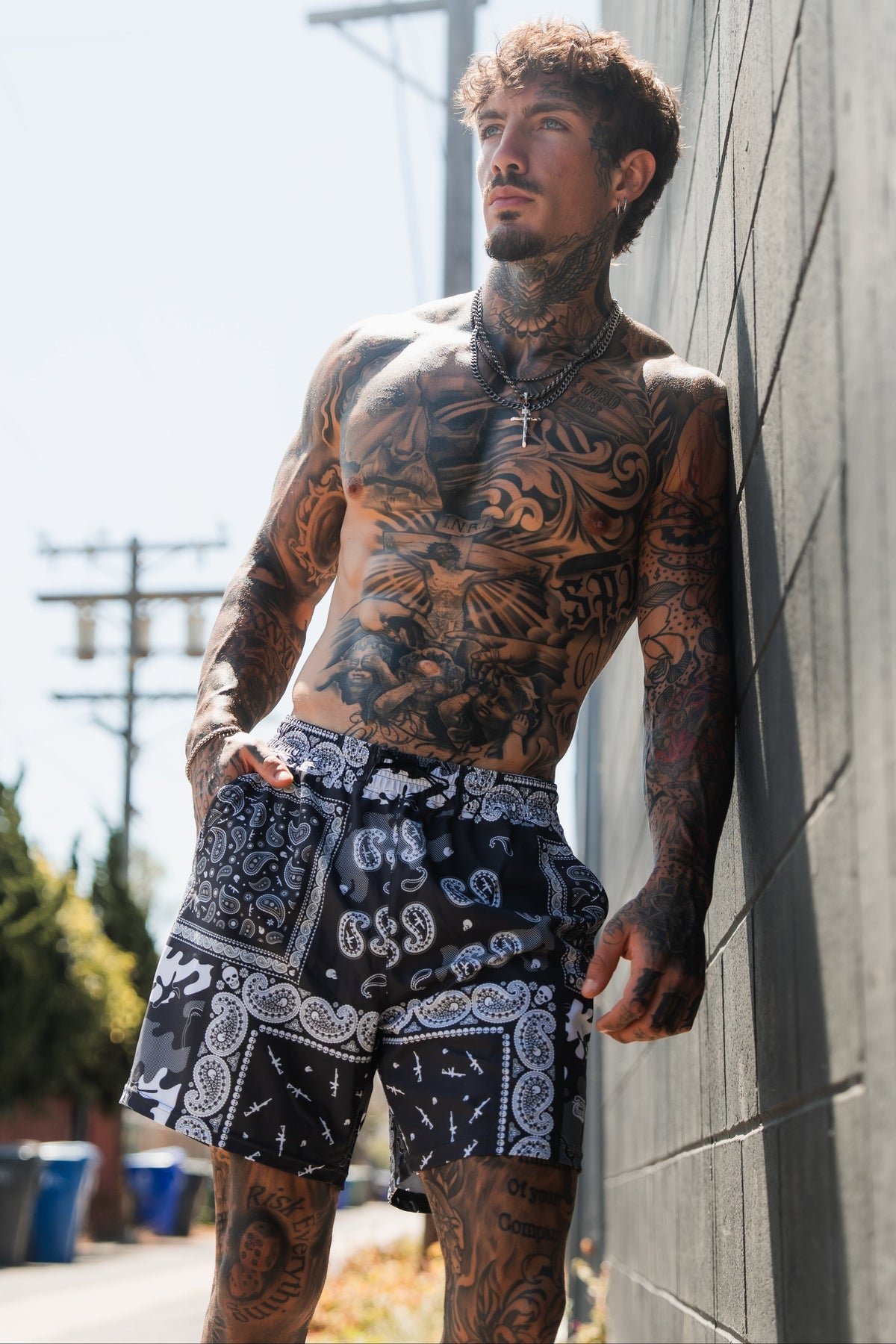 Men's Performance Training Shorts | 5.5"- Pew Pew Paisley by Tango Charlie Apparel