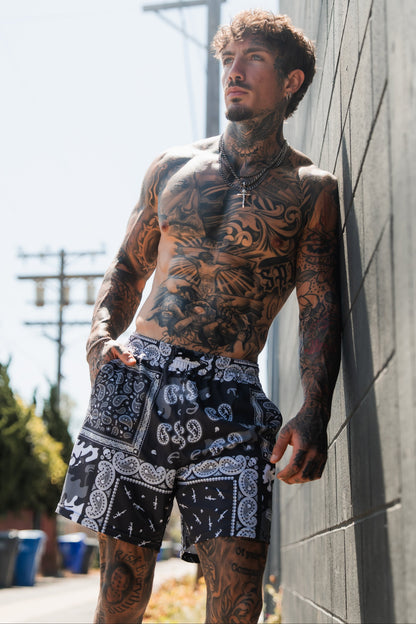 Men's Performance Training Shorts | 5.5"- Pew Pew Paisley by Tango Charlie Apparel