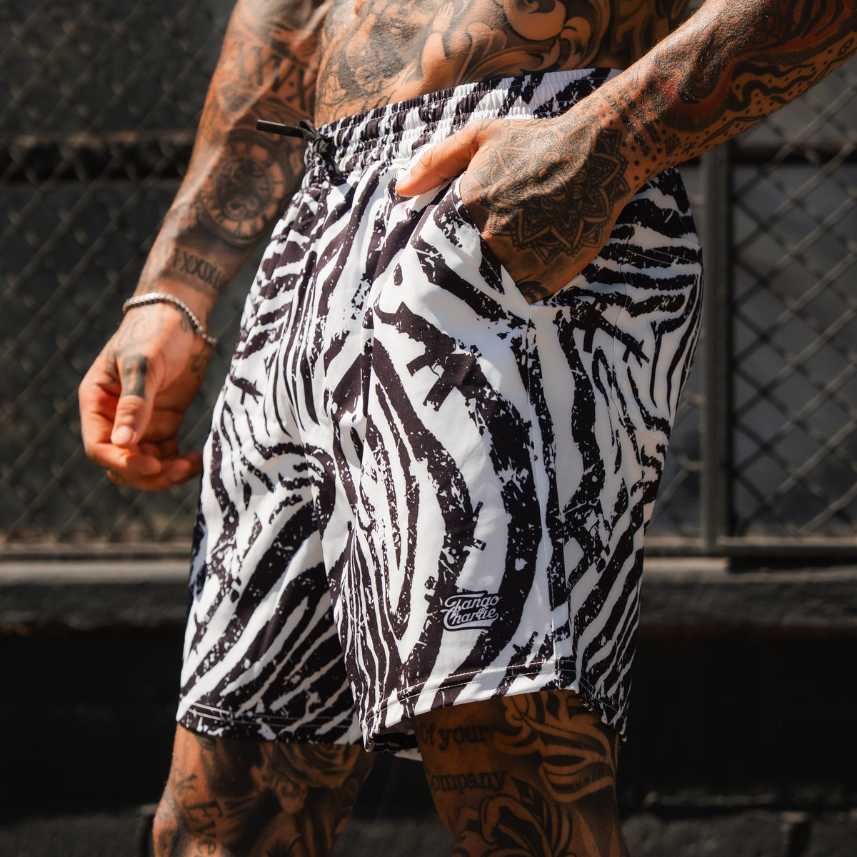 Men's Performance Training Shorts | 5.5"- Zebra Ops by Tango Charlie Apparel