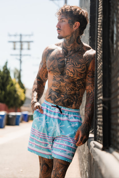 Men's Performance Training Shorts | 5.5"- Miami Vice Mayhem by Tango Charlie Apparel