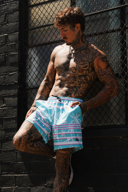 Men's Performance Training Shorts | 5.5"- Miami Vice Mayhem by Tango Charlie Apparel