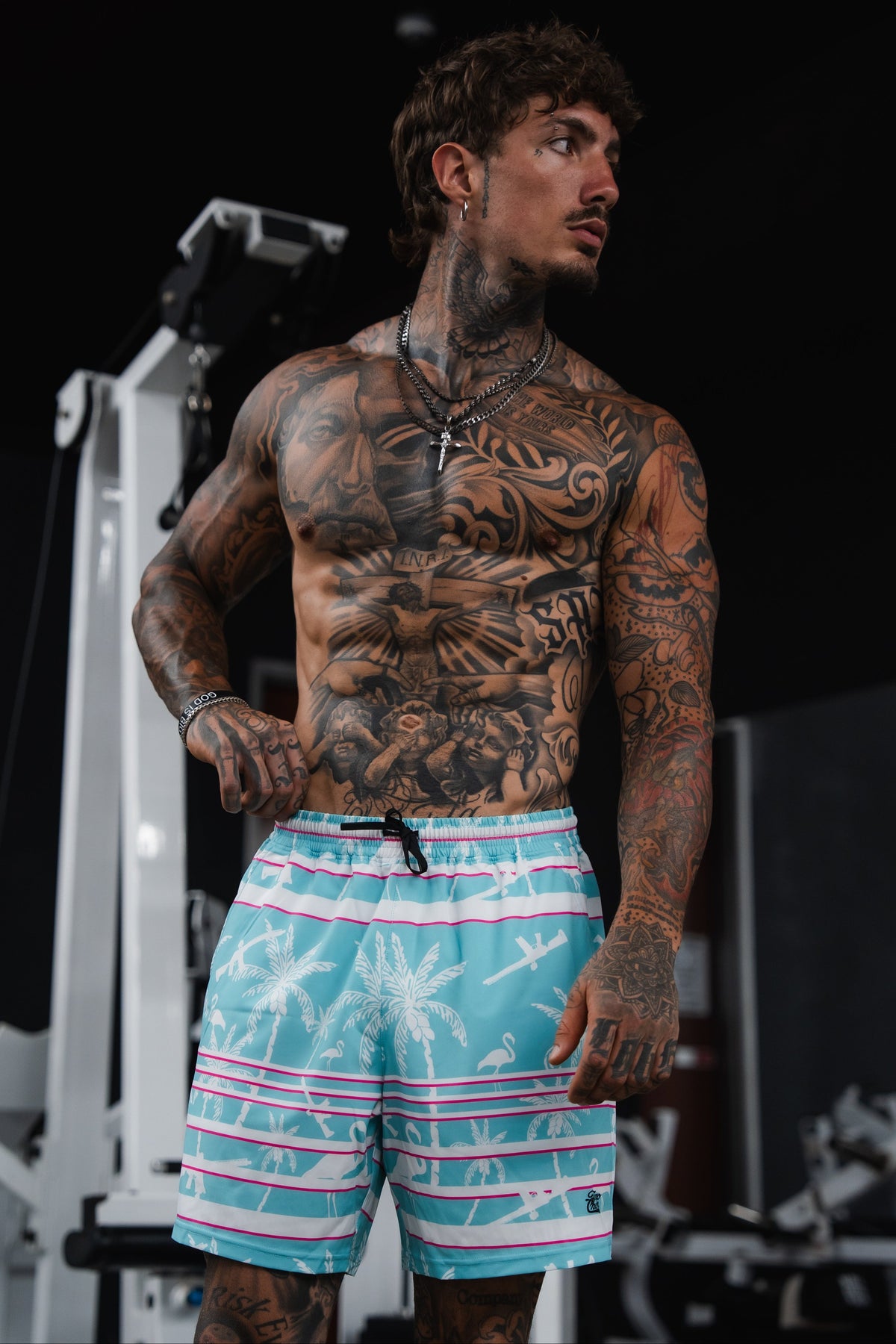Men's Performance Training Shorts | 5.5"- Miami Vice Mayhem by Tango Charlie Apparel