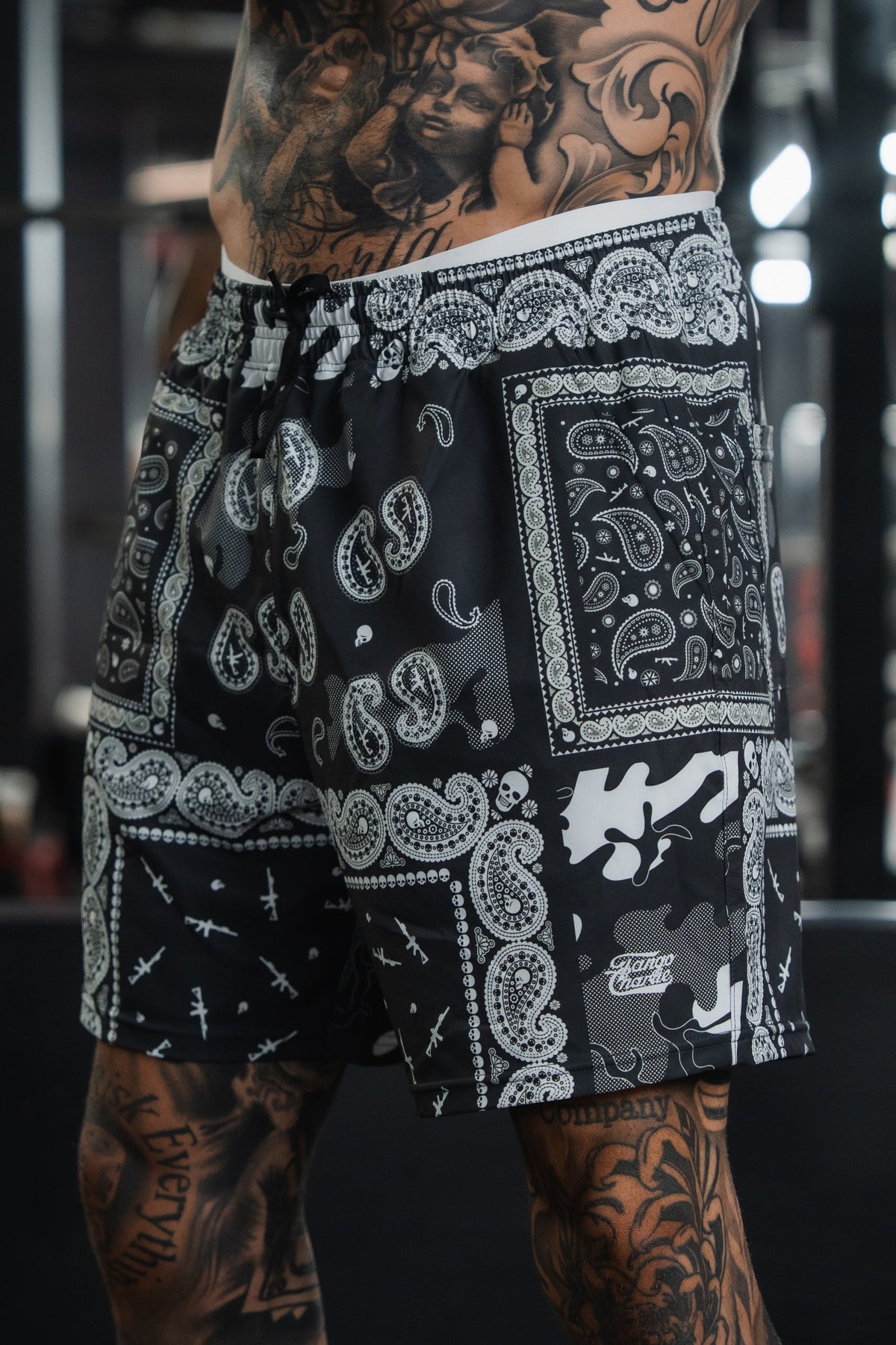 Men's Performance Training Shorts | 5.5"- Pew Pew Paisley by Tango Charlie Apparel