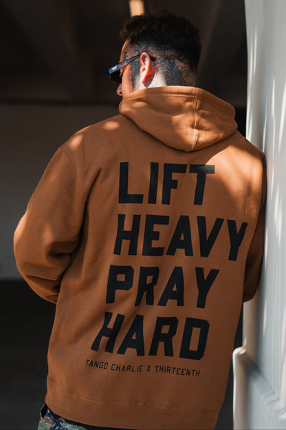 Lift Heavy. Pray Hard. - Hoodie by Tango Charlie Apparel