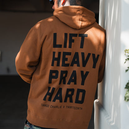 Lift Heavy. Pray Hard. - Hoodie by Tango Charlie Apparel