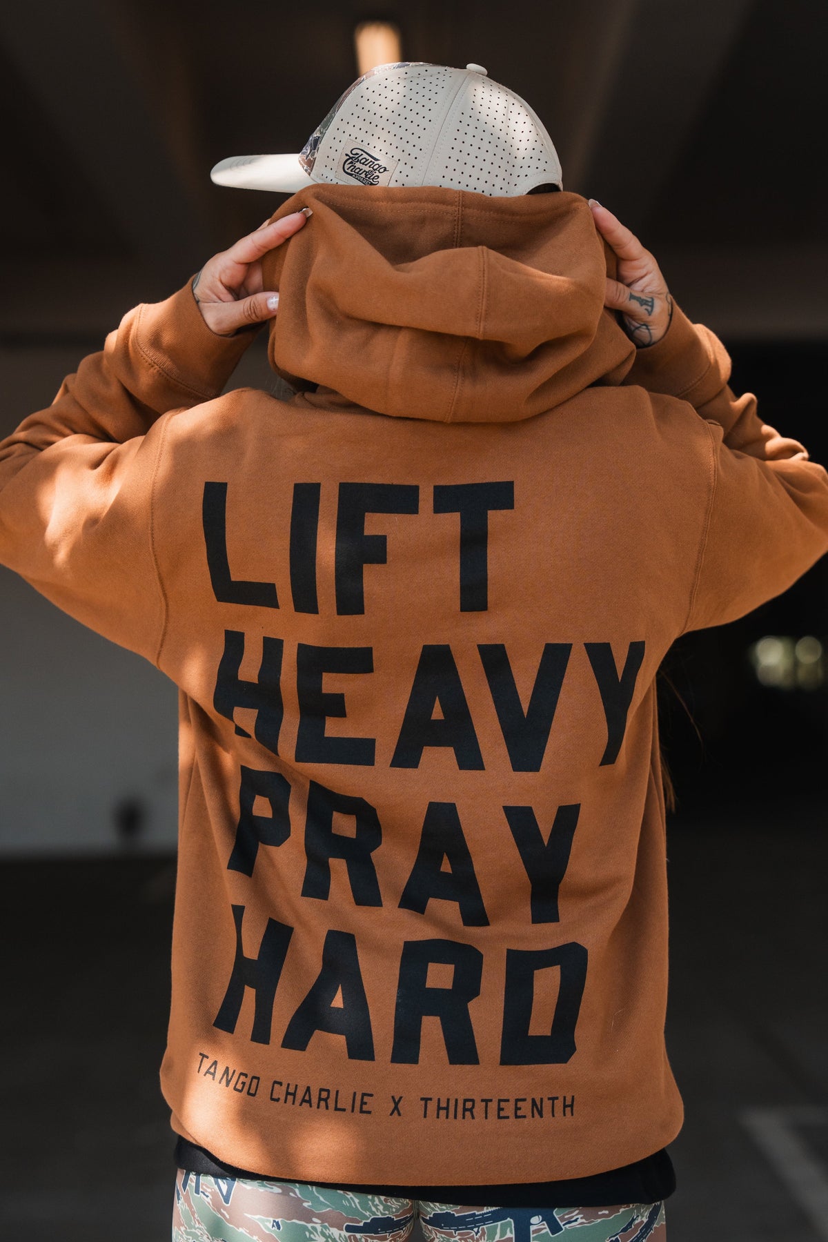 Lift Heavy. Pray Hard. - Hoodie by Tango Charlie Apparel