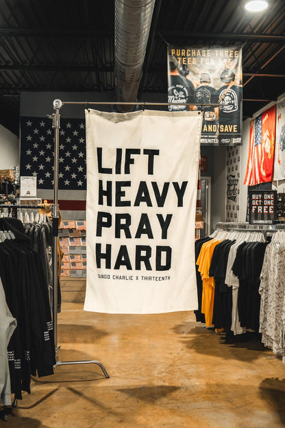 Lift heavy. Pray hard. - Flag by Tango Charlie Apparel