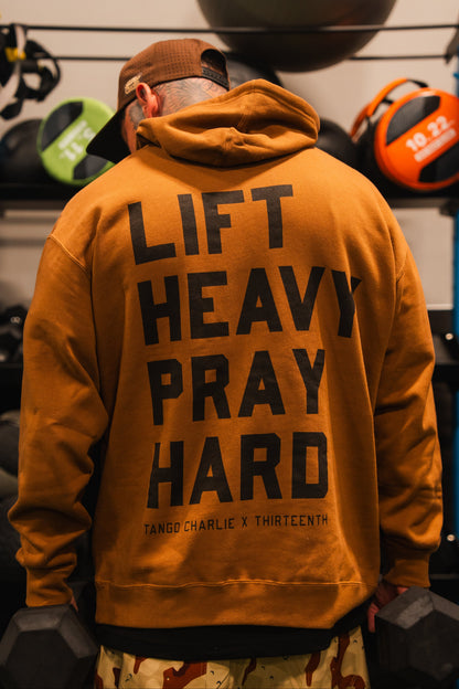 Lift Heavy. Pray Hard. - Hoodie by Tango Charlie Apparel