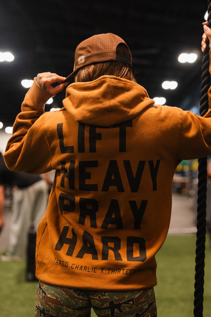 Lift Heavy. Pray Hard. - Hoodie by Tango Charlie Apparel