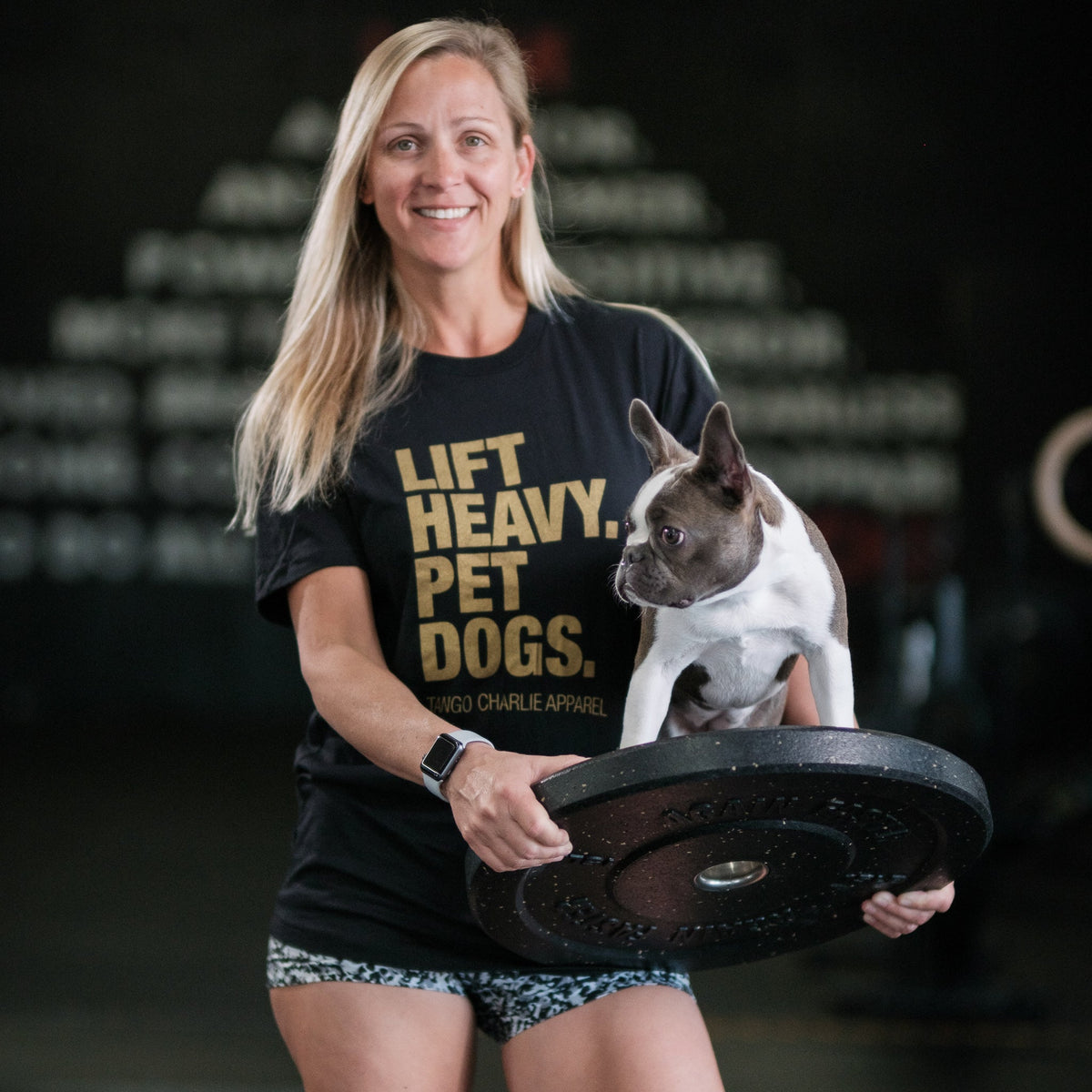 GOLD Edition Lift Heavy. Pet Dogs. - Tee by Tango Charlie Apparel