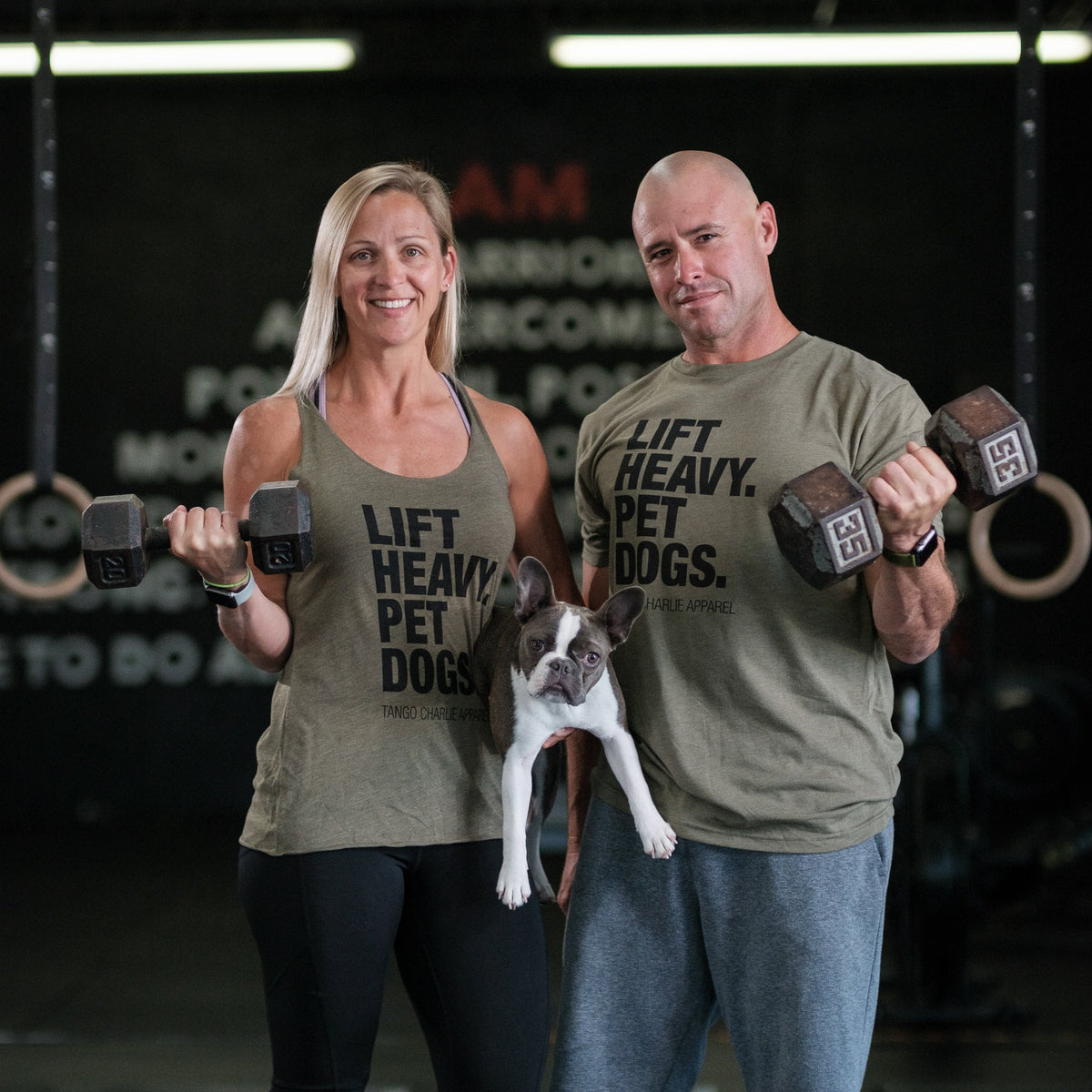 Lift Heavy. Pet Dogs. - Tee by Tango Charlie Apparel