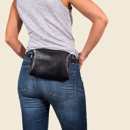 Leather Fanny Pack - Black by CASUPO