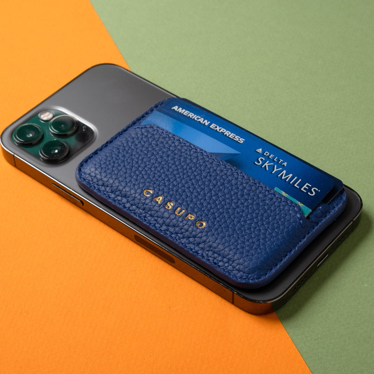 Mag Safe Leather Wallet with RFID - Cobalt by CASUPO