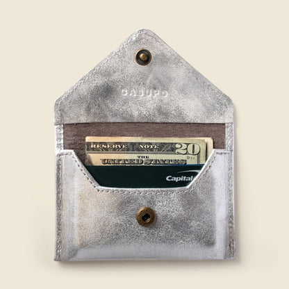 Mini Envelope Wallet With RFID protection - Silver Glitter by CASUPO