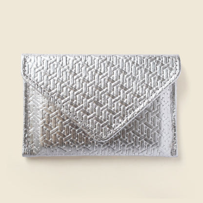 Mini Envelope Wallet With RFID protection - Silver Woven by CASUPO