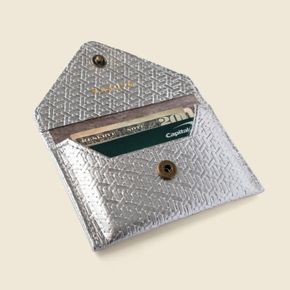 Mini Envelope Wallet With RFID protection - Silver Woven by CASUPO