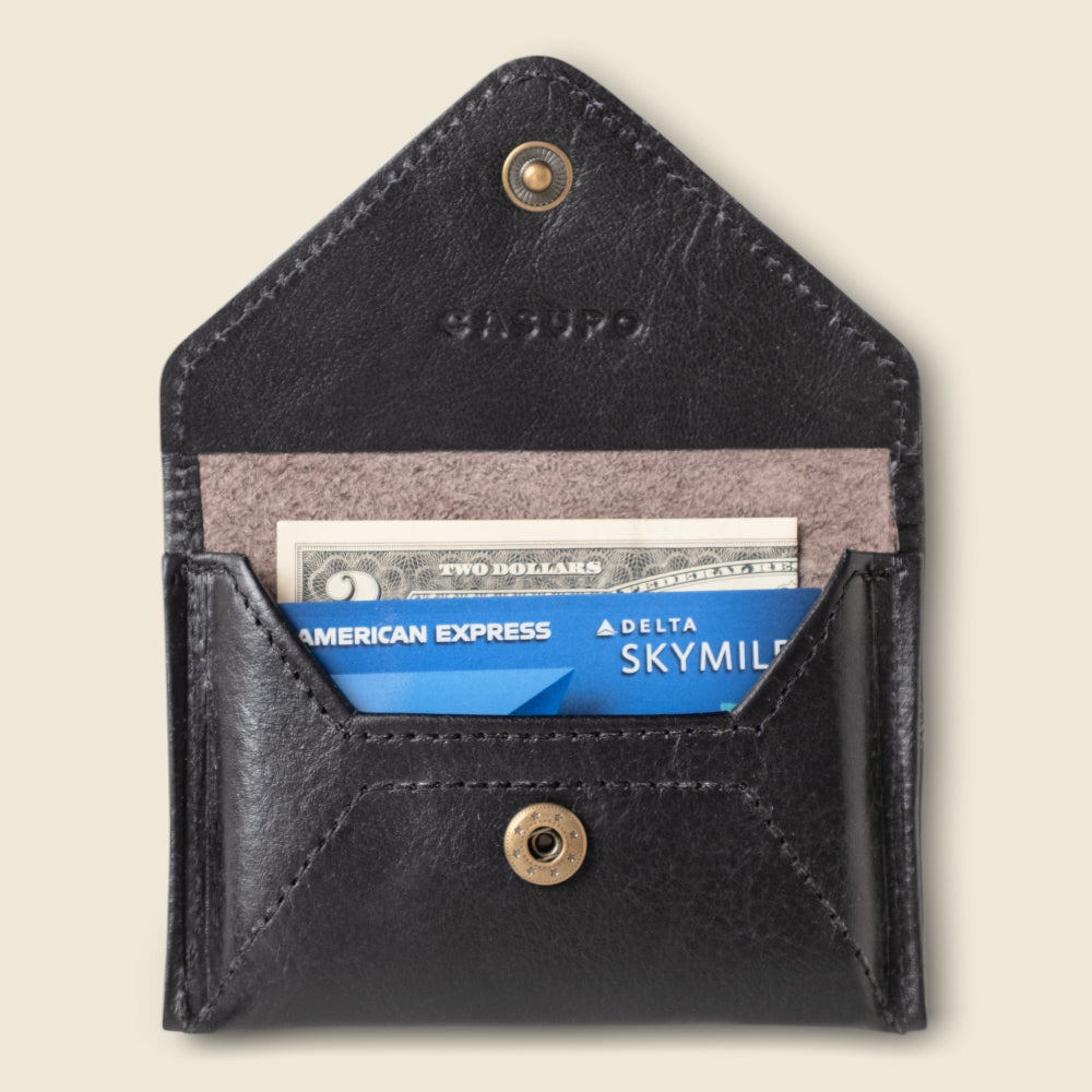 Mini Envelope Wallet with RFID Protection - Black by CASUPO