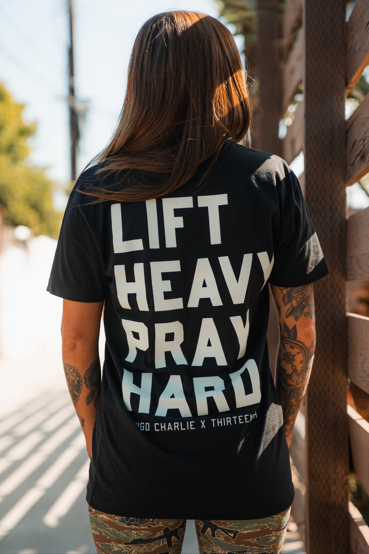 Lift Heavy. Pray Hard. - Black Tee by Tango Charlie Apparel